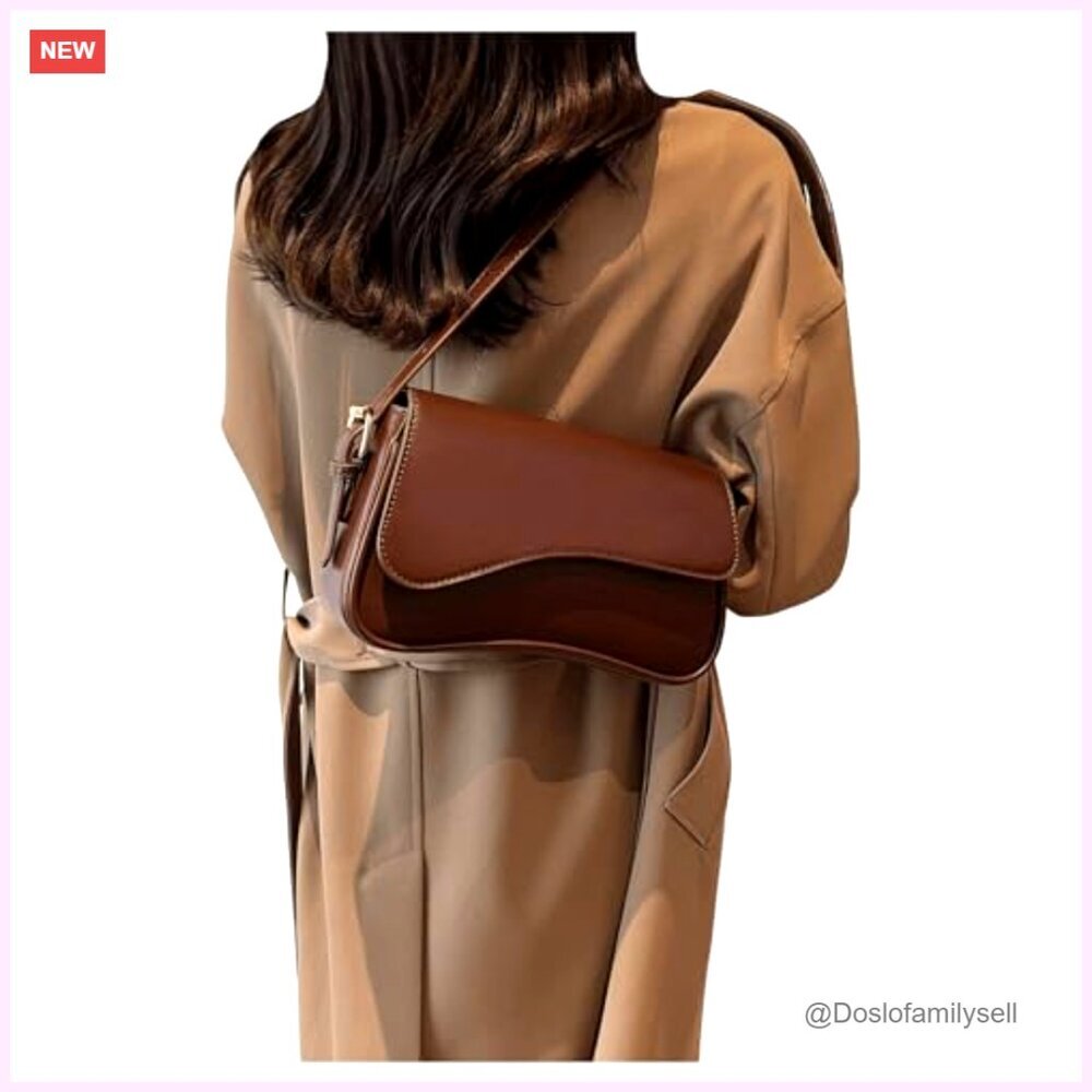Faux Leather Shoulder Bag with Removable Strap Hobo Crossbody Clutch - Picture 2 of 7